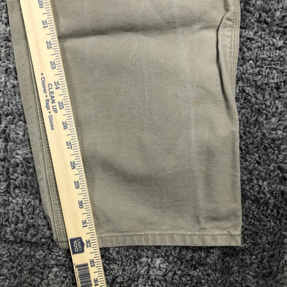 Carhartt Pants Mens 42x34 Beige Canvas Dungaree Fit Carpenter Workwear B11 DES‎